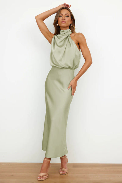 Lydia™ | Langes Kleid mit Halterneck