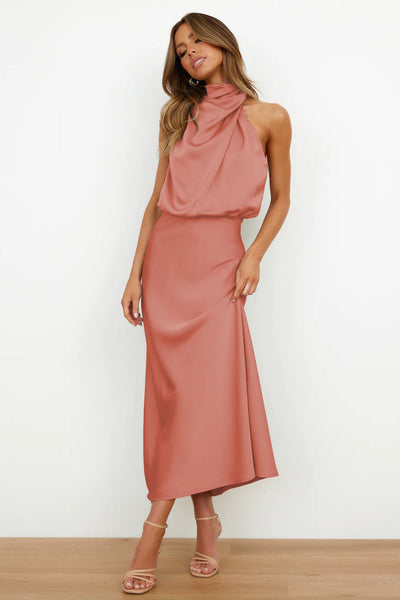 Lydia™ | Langes Kleid mit Halterneck