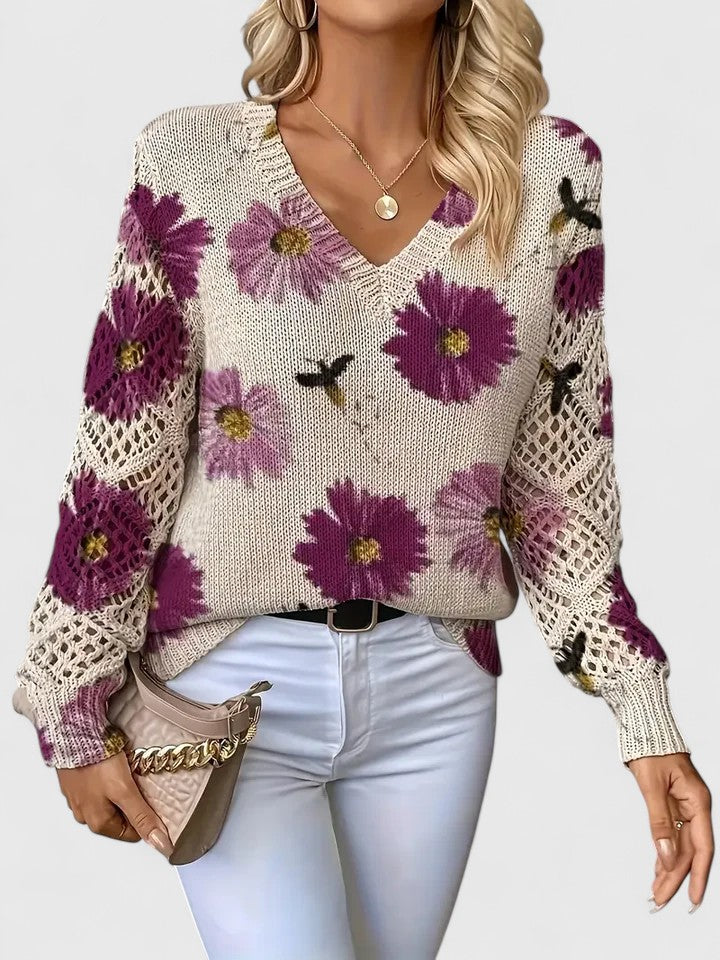 Hannah™ | Eleganter Pullover mit Blumendruck