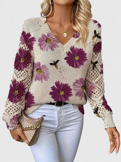 Hannah™ | Eleganter Pullover mit Blumendruck