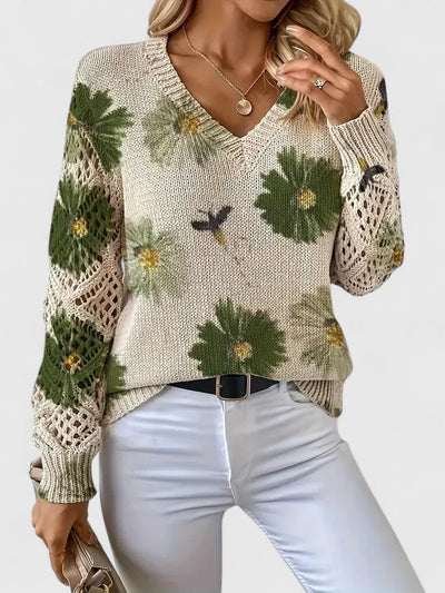 Hannah™ | Eleganter Pullover mit Blumendruck