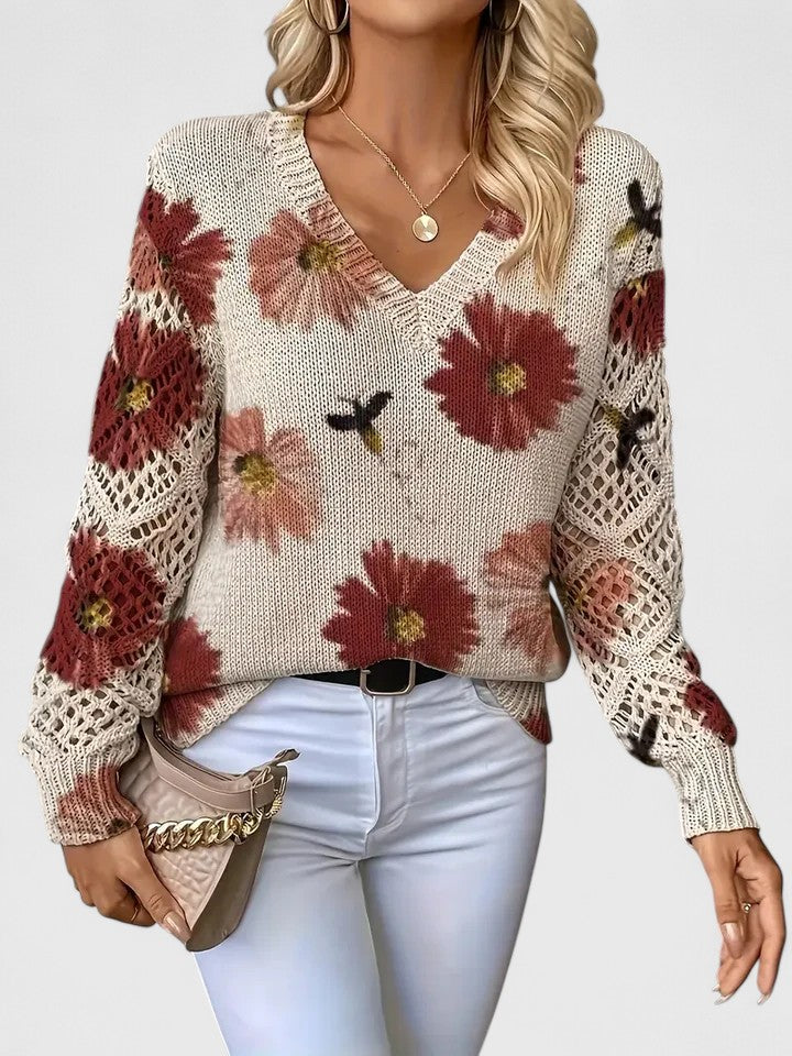 Hannah™ | Eleganter Pullover mit Blumendruck