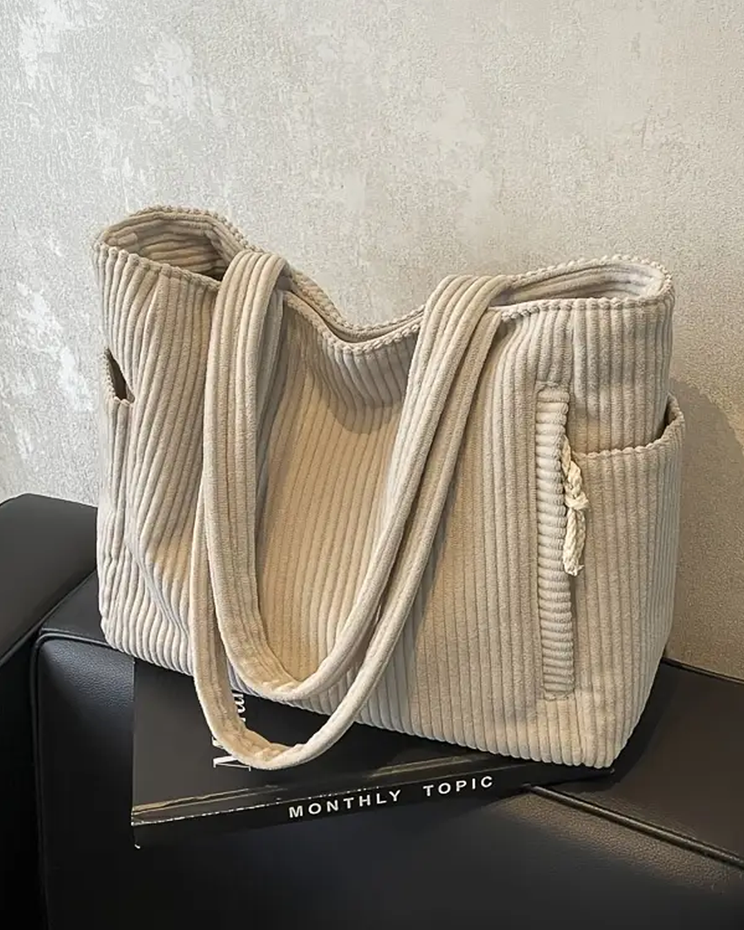 Tilda™ | Gerippte Tragetasche mit Kordel-Detail