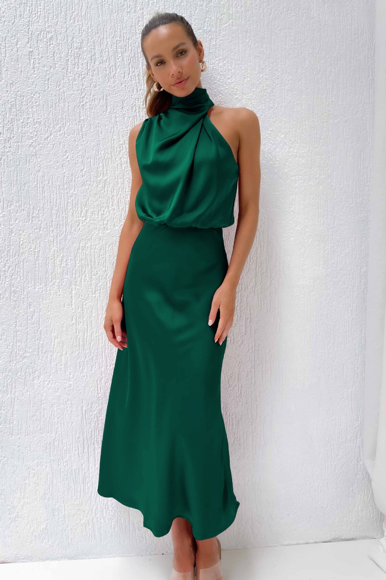 Lydia™ | Langes Kleid mit Halterneck