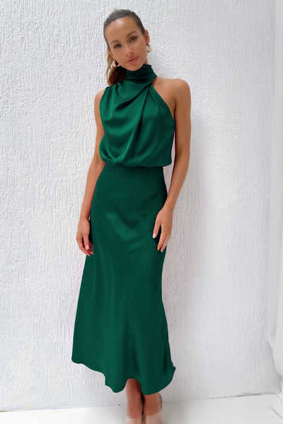 Lydia™ | Langes Kleid mit Halterneck
