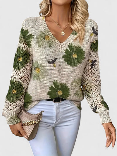 Hannah™ | Eleganter Pullover mit Blumendruck