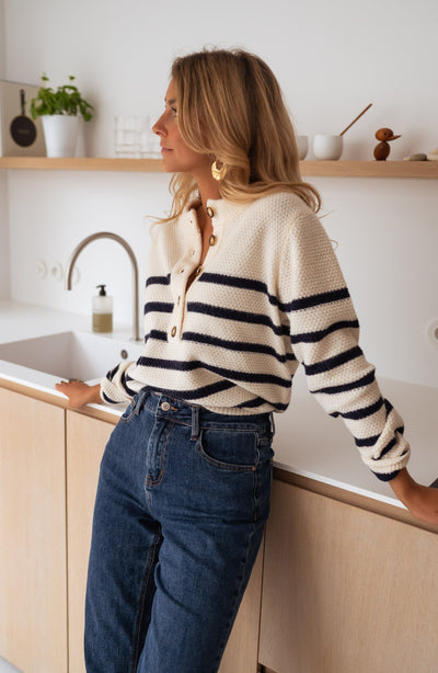 Marit™ | Gestreifte Strickjacke