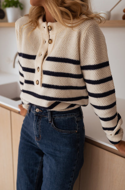 Marit™ | Gestreifte Strickjacke