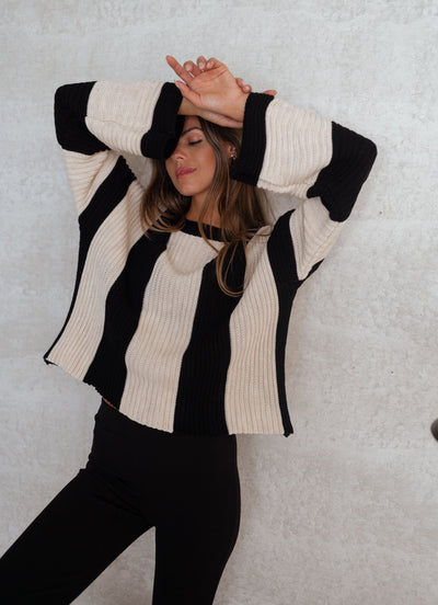 Melina™ | Gestreifter Strickpullover