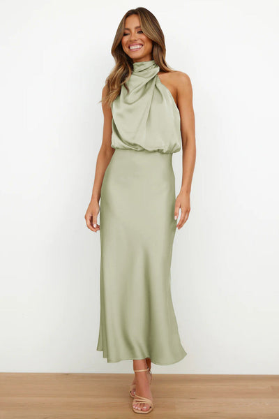 Lydia™ | Langes Kleid mit Halterneck