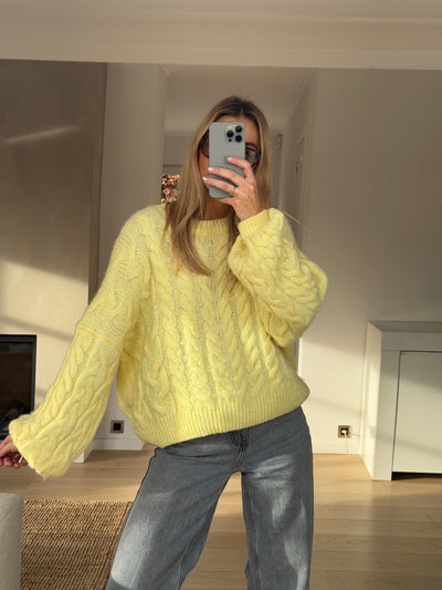 Hannah™ | Gelber Strickpullover
