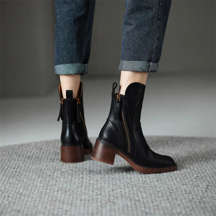 Klara™ | Leder-Stiefeletten