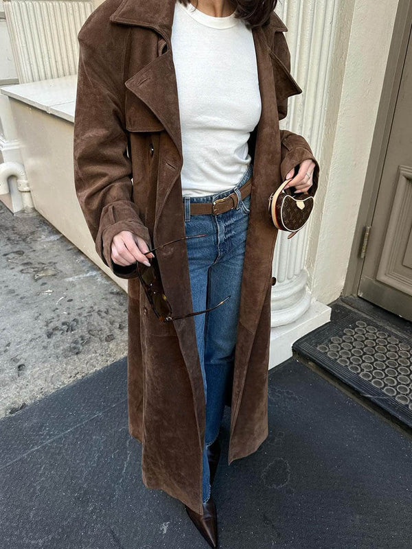 Veronika™ | Eleganter Wildleder Trenchcoat