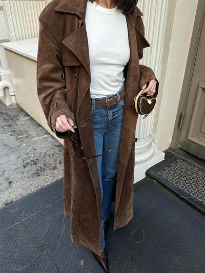 Veronika™ | Eleganter Wildleder Trenchcoat