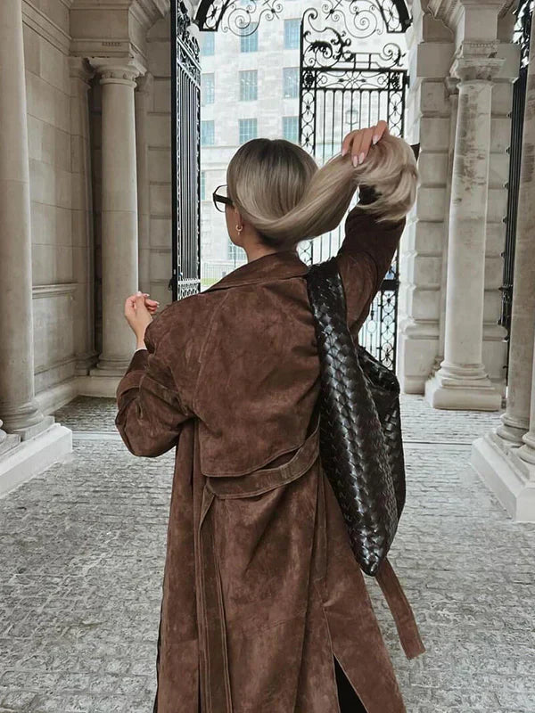Veronika™ | Eleganter Wildleder Trenchcoat