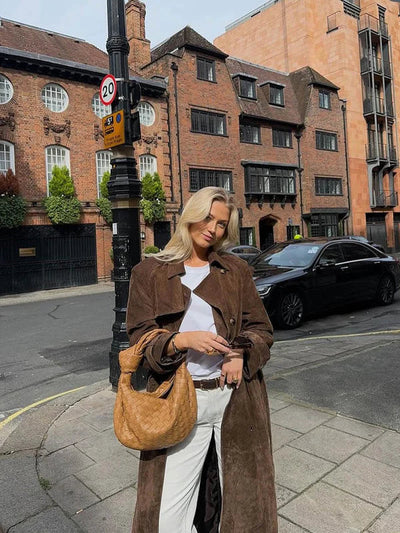 Veronika™ | Eleganter Wildleder Trenchcoat