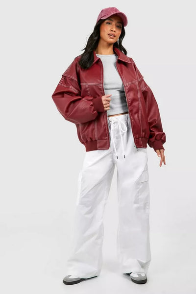 Faye™ | Oversized Lederjacke